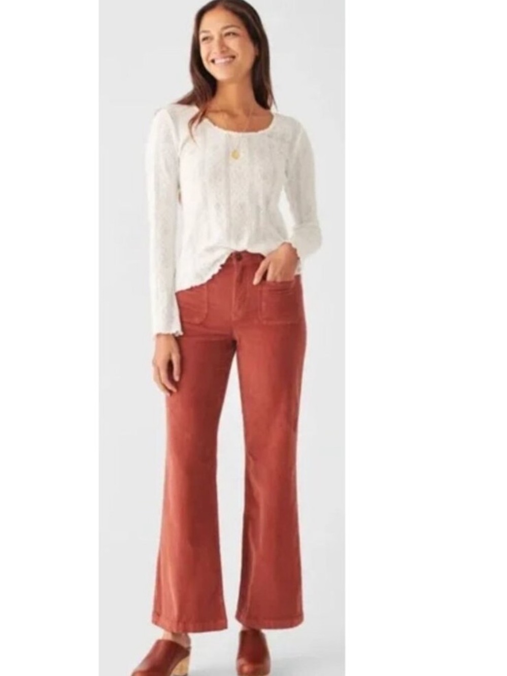 Faherty Stretch Cord Patch Pocket Pant Henna NWT 27